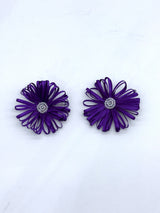 Handmade Chrysanthemum Clip On Earrings – Lightweight Floral Statement Jewelry Gift for Mom & Girlfriend