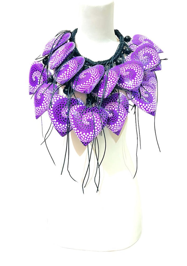 15-Infinity heart - necklace with beads on fringe - Magenta - Pre Order - Jianhui London