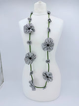 Poppy Garden Handmade textile flower Necklace