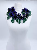 Handmade Poppy Necklace | Recycled Plastic & Hand Embroidered Ribbon Flower - Short