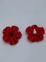 Handmade Poppy Clip-On Earrings – Sustainable Statement Floral Jewelry Gift for Her