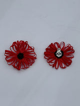 Handmade Chrysanthemum Clip On Earrings – Lightweight Floral Statement Jewelry Gift for Mom & Girlfriend