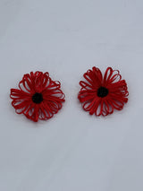Handmade Chrysanthemum Clip On Earrings – Lightweight Floral Statement Jewelry Gift for Mom & Girlfriend