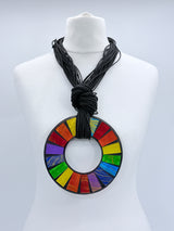 Boho Statement Mosaic Necklace or Round Bangle – Handmade Recycled Glass Art Jewelry - Large