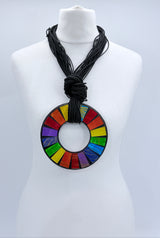 Boho Statement Mosaic Necklace or Round Bangle – Handmade Recycled Glass Art Jewelry - Medium