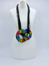 Boho Statement Mosaic Necklace or Round Bangle – Handmade Recycled Glass Art Jewelry - Medium & Small Set