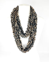 Recycled Wood Donut Bead Infinity Necklace | Hand-Woven Statement Scarf - Hand Painted Small