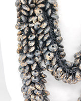 Recycled Wood Donut Bead Infinity Necklace | Hand-Woven Statement Scarf - Hand Painted Small