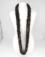Recycled Wood Donut Bead Infinity Necklace | Hand-Woven Statement Scarf - Hand Painted Small