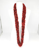 Recycled Wood Donut Bead Infinity Necklace | Hand-Woven Statement Scarf - Hand Painted Small