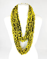 Recycled Wood Donut Bead Infinity Necklace | Hand-Woven Statement Scarf - Hand Painted Small