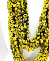 Recycled Wood Donut Bead Infinity Necklace | Hand-Woven Statement Scarf - Hand Painted Small