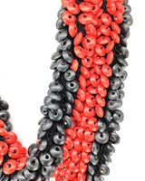 Recycled Wood Donut Bead Infinity Necklace | Hand-Woven Statement Scarf - Small