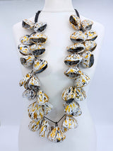 Jianhui London - Recycled Pangium Seed Shells Necklace | Eco-Friendly Bold Jewelry for Weddings & Events - Hand painted