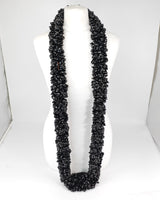 Recycled Wood Donut Bead Infinity Necklace | Hand-Woven Statement Scarf - Large