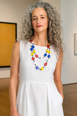 Recycled Wood Square Necklace | Mondrian Collection | Jianhui London