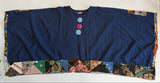 Recycled Fabric Quilted Kaftan – Handmade Cotton Summer Top with LOVE Patch Detail