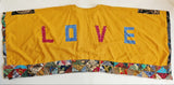 Recycled Fabric Quilted Kaftan – Handmade Cotton Summer Top with LOVE Patch Detail