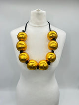 SUPER GIANT BEADS NECKLACES - HAND GILDED SOLID COLOUR