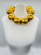SUPER GIANT BEADS NECKLACES - HAND GILDED SOLID COLOUR