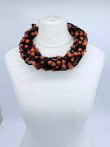 Jianhui London - Handmade Recycled Wood Diamond Bead Statement Necklace | 8-Strand Versatile Sustainable Jewelry