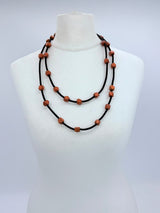 Jianhui London - Handmade Recycled Wood Diamond Bead Statement Necklace | 8-Strand Versatile Sustainable Jewelry