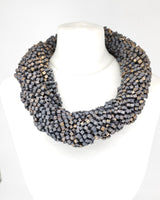 Hand Painted Pashmina Fishnet Infinity Scarf – Large Statement Necklace Scarf