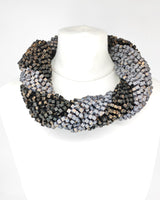 Hand Painted Pashmina Fishnet Infinity Scarf – Large Statement Necklace Scarf