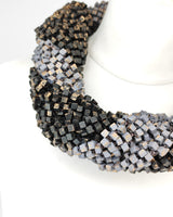 Hand Painted Pashmina Fishnet Infinity Scarf – Large Statement Necklace Scarf