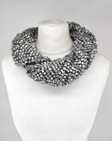 Hand Painted Pashmina Fishnet Infinity Scarf – Large Statement Necklace Scarf