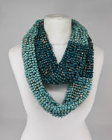 Hand Painted Pashmina Fishnet Infinity Scarf – Large Statement Necklace Scarf