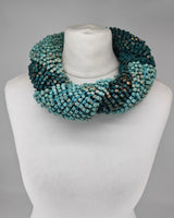 Hand Painted Pashmina Fishnet Infinity Scarf – Large Statement Necklace Scarf