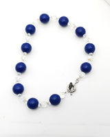 Vintage crystal balls and Wooden beads necklace