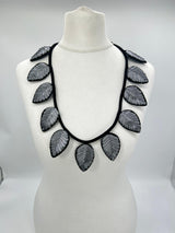 Textile leaf medium length Necklace