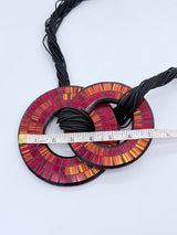 Boho Statement Mosaic Necklace or Round Bangle – Handmade Recycled Glass Art Jewelry - Medium & Small Set