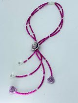 Rose clay with mother of pearls beads necklace