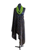 Laser Cut Shawl With Hand Painted Summer Multicolour With Black Speckles - Jianhui London