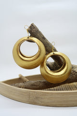 Lunar Curve – Bamboo Crescent Handmade Earrings