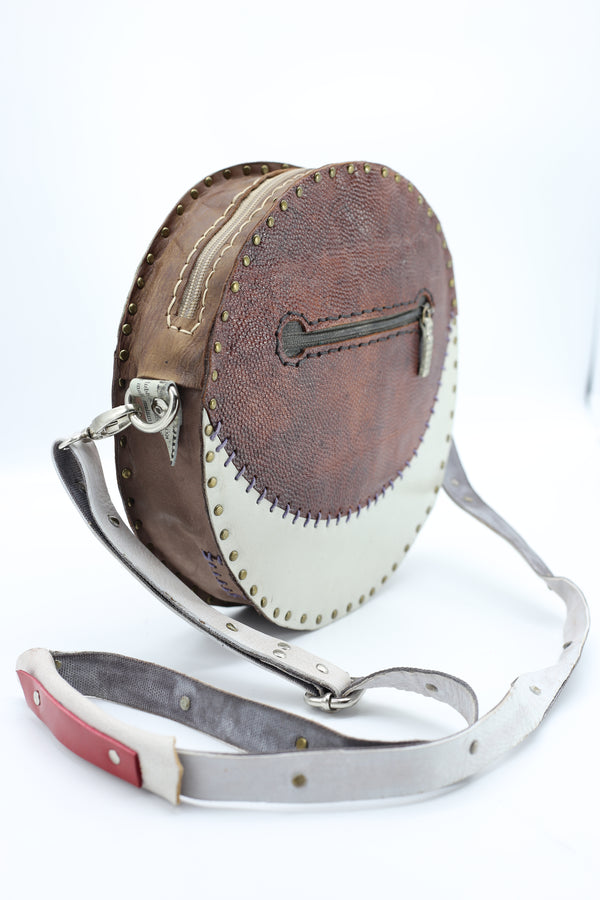 Hand Crafted Moon Cross Body Bag From Recycled Leather - Jianhui London