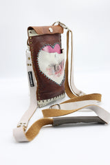 Hand Crafted Cross Body Cell Phone Bag From Recycled Leather - Jianhui London