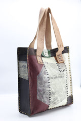 Hand Crafted Tote Bag From Recycled Leather - Jianhui London