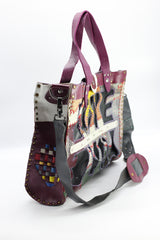 Cross Body Tote Bag with LOVE From Recycled Leather - Jianhui London
