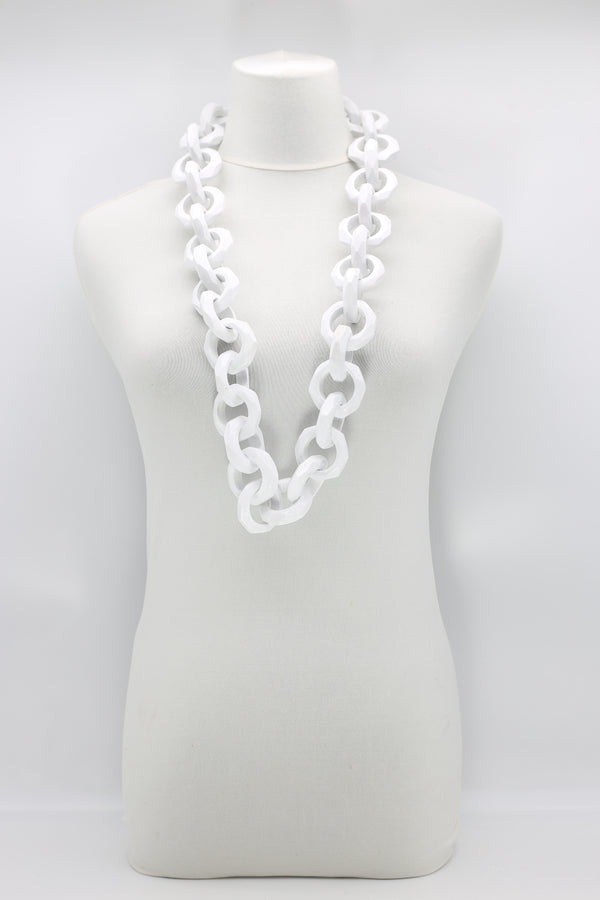 90cm Long Faceted Recycled Wooden Loop Chain