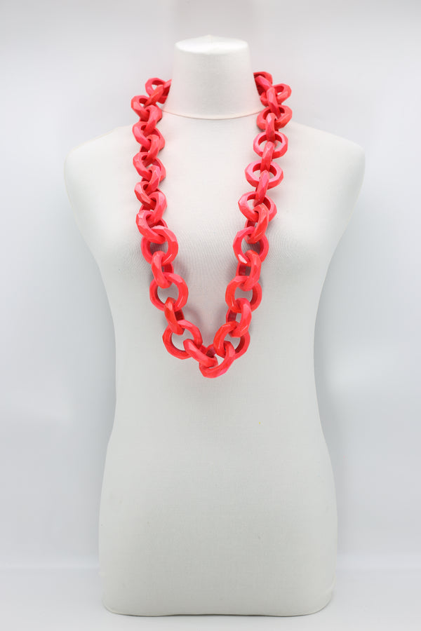 90cm Long Faceted Recycled Wooden Loop Chain