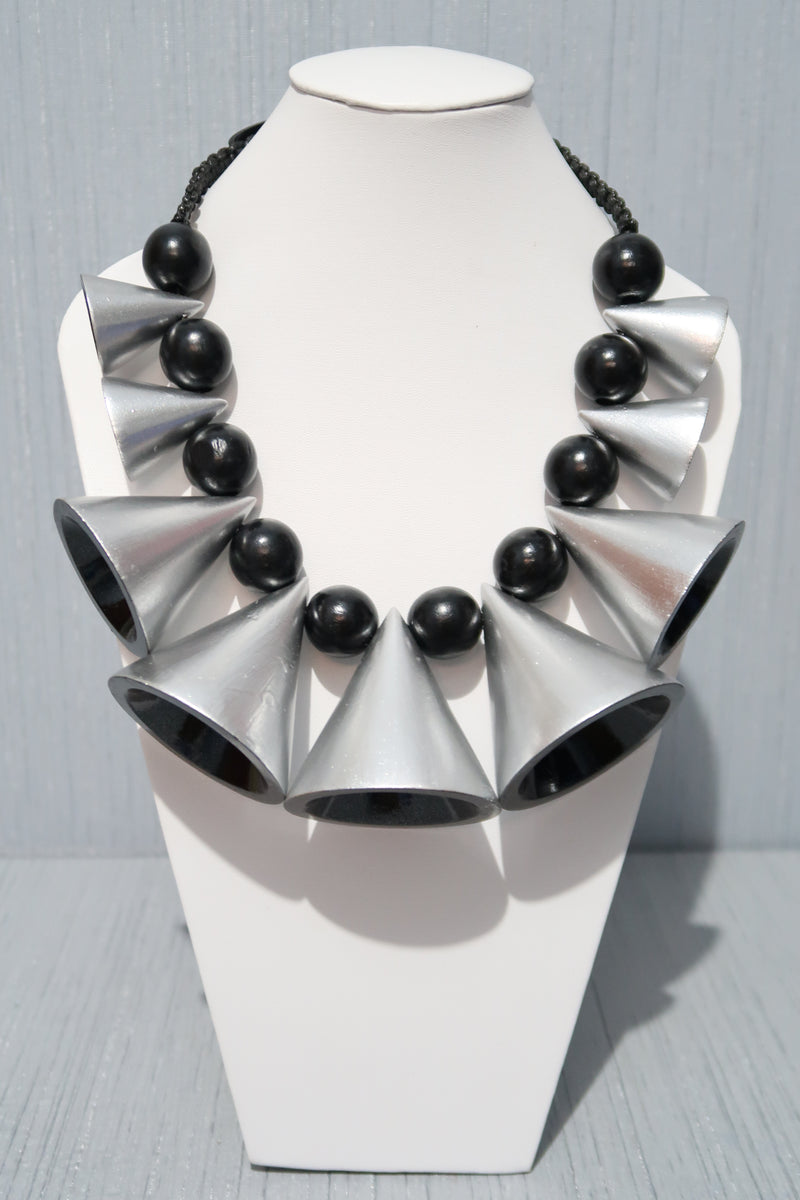 Handmade Cones from recycled wood necklace
