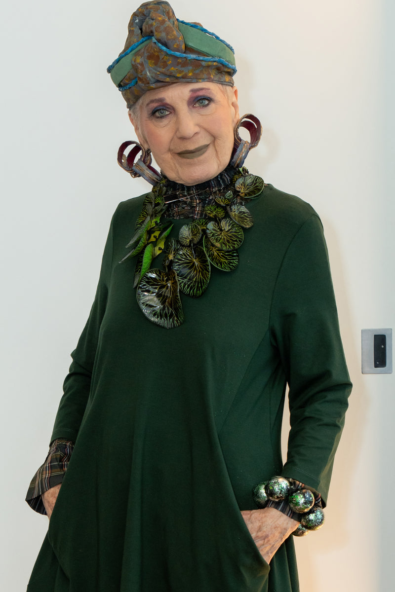 Coccoloba leaves Necklace made from recycled plastic water bottles
