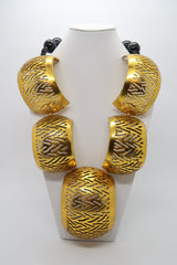 Carved & Hand-Gilded Gold, Eco-Friendly Statement Jewelry