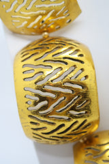 Carved & Hand-Gilded Gold, Eco-Friendly Statement Jewelry