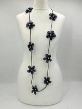 Single Strand Handmade Sakura Flower Necklace – Sustainable Floral Statement Necklace in Recycled Textile