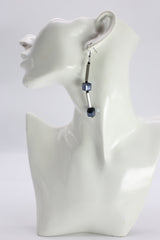 CRYSTAL CUBICS AND TUBES EARRINGS